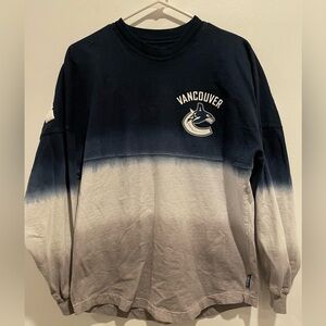 Vancouver Canucks Fanatics Women's Ombre Spirit Jersey Long Sleeve shirt size s.